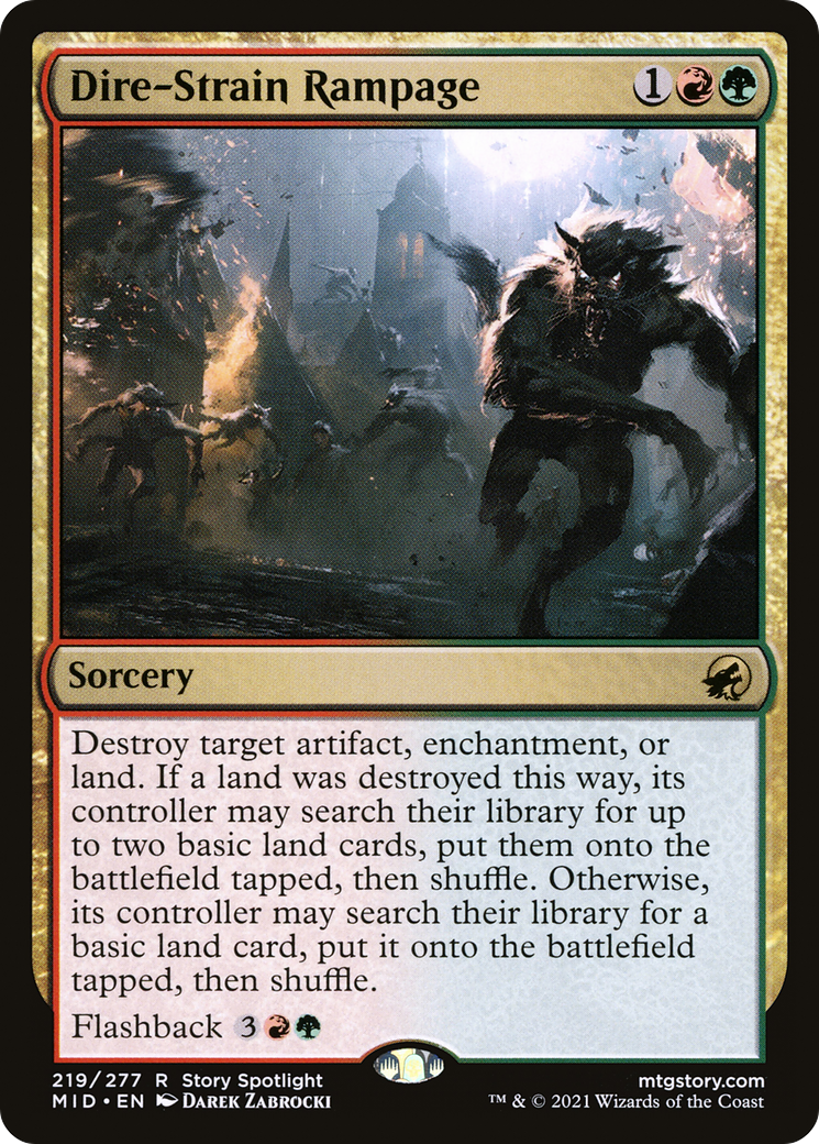 Dire-Strain Rampage (MID-219) [Innistrad: Midnight Hunt] Foil