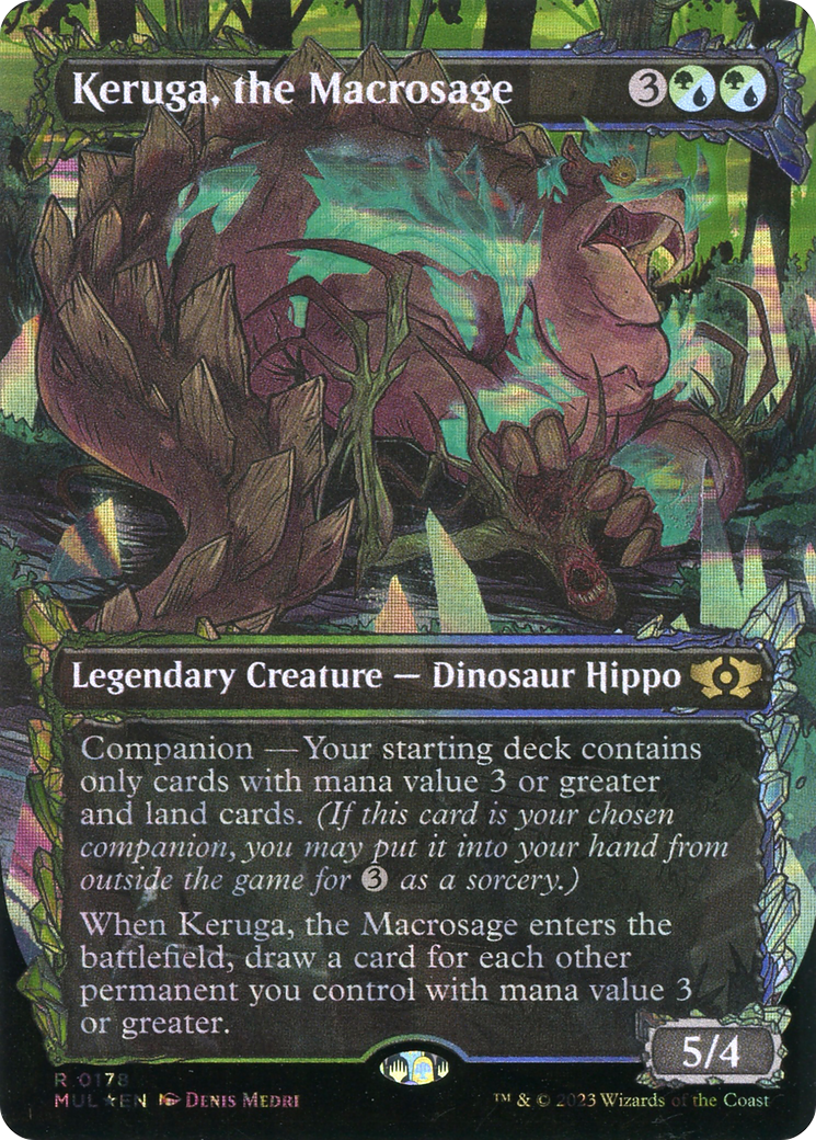 Keruga, the Macrosage (Halo Foil) (MUL-178) (Showcase) (Borderless) [Multiverse Legends] Foil