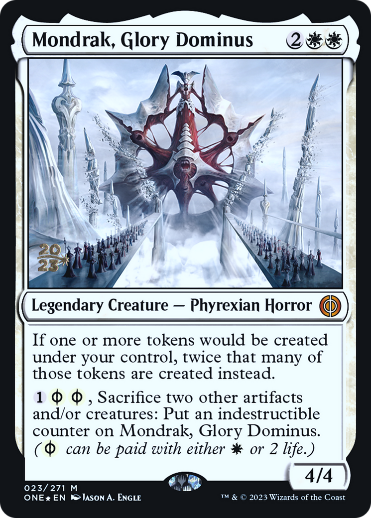 Mondrak, Glory Dominus (PRE-023) [Phyrexia: All Will Be One Promos] Foil