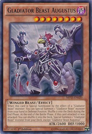 Gladiator Beast Augustus (Rare) (MP15-EN020) - 2015 Mega-Tins Mega Pack 1st Edition