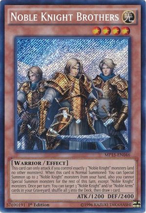 Noble Knight Brothers (Secret Rare) (MP15-EN046) - 2015 Mega-Tins Mega Pack 1st Edition