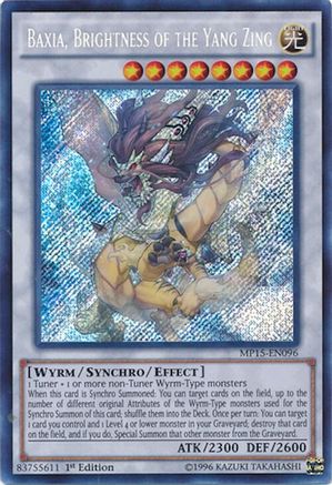Baxia, Brightness of the Yang Zing (Secret Rare) (MP15-EN096) - 2015 Mega-Tins Mega Pack 1st Edition