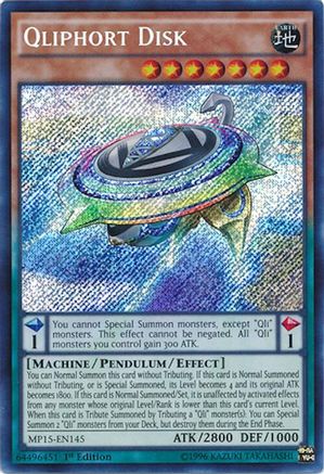 Qliphort Disk (Secret Rare) (MP15-EN145) - 2015 Mega-Tins Mega Pack 1st Edition