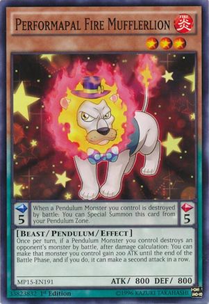 Performapal Fire Mufflerlion (Common) (MP15-EN191) - 2015 Mega-Tins Mega Pack 1st Edition