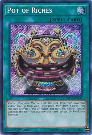 Pot of Riches (Secret Rare) (MP15-EN233) - 2015 Mega-Tins Mega Pack 1st Edition