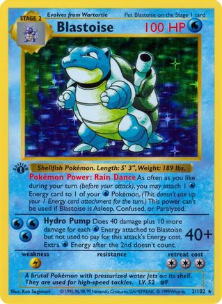 Blastoise (2/102) [Base Set Shadowless] 1st Edition Holofoil - Holo Rare