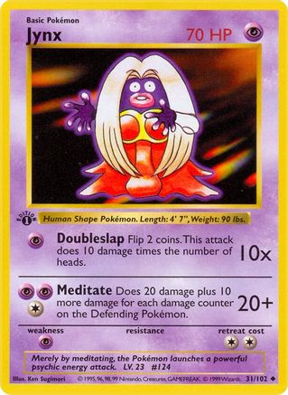 Jynx (031/102) [Base Set Shadowless] 1st Edition - Uncommon