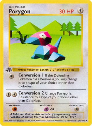 Porygon (039/102) [Base Set Shadowless] 1st Edition - Uncommon