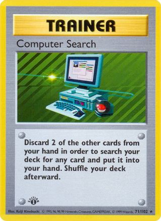 Computer Search (071/102) [Base Set Shadowless] 1st Edition - Rare