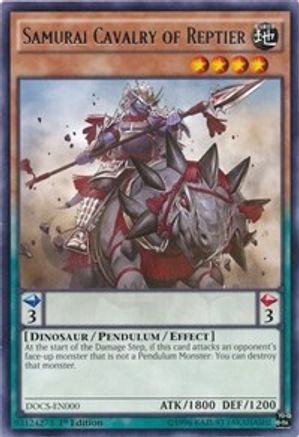 Samurai Cavalry of Reptier (Rare) (DOCS-EN000) - Dimension of Chaos 1st Edition