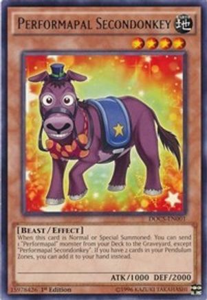 Performapal Secondonkey (Rare) (DOCS-EN001) - Dimension of Chaos 1st Edition