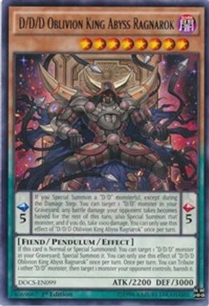 D/D/D Oblivion King Abyss Ragnarok (Rare) (DOCS-EN099) - Dimension of Chaos 1st Edition