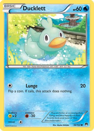 Ducklett (036/122) [XY  BREAKpoint] Reverse Holofoil - Common