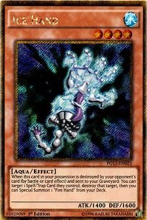 Ice Hand (Gold Secret Rare) (PGL3-EN023) - Premium Gold: Infinite Gold 1st Edition
