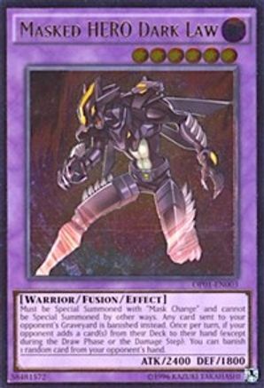 Masked HERO Dark Law (Ultimate Rare) (OP01-EN003) - OTS Tournament Pack 1 Unlimited