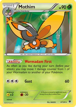 Mothim (4/124) [XY  Fates Collide] - Rare