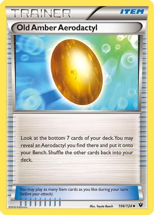 Old Amber Aerodactyl (106/124) [XY  Fates Collide] - Uncommon
