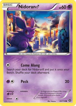 Nidoran M (043/114) [XY  Steam Siege] Reverse Holofoil - Common