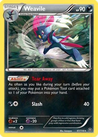 Weavile (061/114) [XY  Steam Siege] Reverse Holofoil - Rare