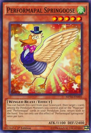 Performapal Springoose (Common) (MP16-EN005) - 2016 Mega-Tins Mega Pack 1st Edition