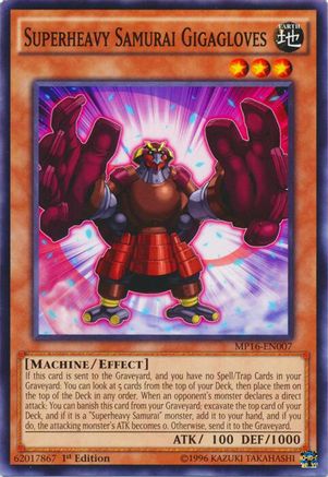 Superheavy Samurai Gigagloves (Common) (MP16-EN007) - 2016 Mega-Tins Mega Pack 1st Edition