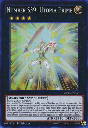 Number S39: Utopia Prime (Super Rare) (MP16-EN043) - 2016 Mega-Tins Mega Pack Unlimited