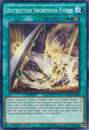 Destruction Swordsman Fusion (Common) (MP16-EN215) - 2016 Mega-Tins Mega Pack Unlimited