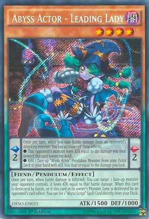 Abyss Actor - Leading Lady (Secret Rare) (DESO-EN021) - Destiny Soldiers 1st Edition