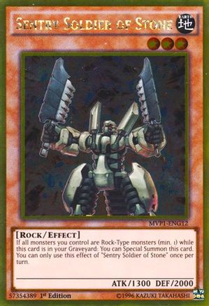 Sentry Soldier of Stone (Gold Rare) (MVP1-ENG12) - The Dark Side of Dimensions Movie Pack: Gold Edition Unlimited