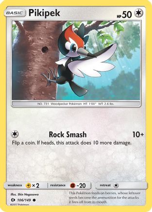 Pikipek (106/149) [SM Base Set] Reverse Holofoil - Common