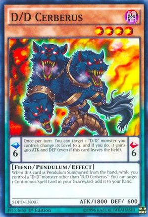 D/D Cerberus (Common) (SDPD-EN007) - Structure Deck: Pendulum Domination 1st Edition