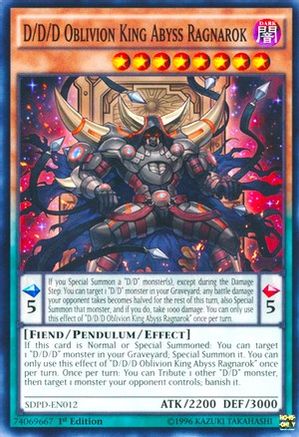D/D/D Oblivion King Abyss Ragnarok (Common) (SDPD-EN012) - Structure Deck: Pendulum Domination 1st Edition