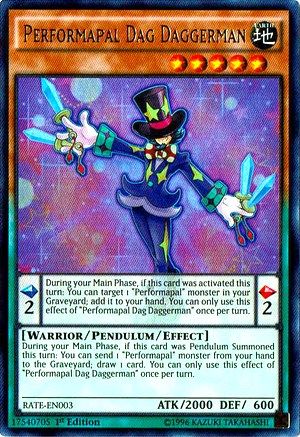 Performapal Dag Daggerman (Ultra Rare) (RATE-EN003) - Raging Tempest 1st Edition