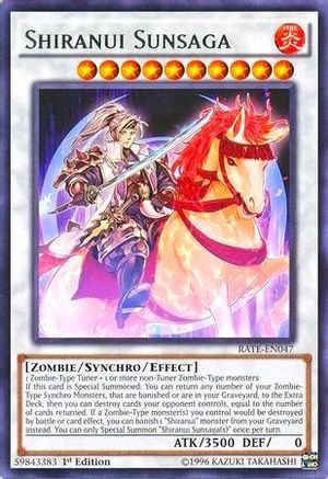 Shiranui Sunsaga (Rare) (RATE-EN047) - Raging Tempest 1st Edition