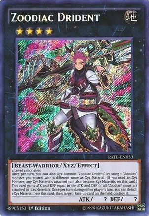 Zoodiac Drident (Secret Rare) (RATE-EN053) - Raging Tempest 1st Edition