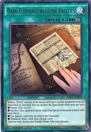 Dark Contract with the Entities (Ultra Rare) (RATE-EN099) - Raging Tempest Unlimited
