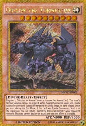 Obelisk the Tormentor (Gold Secret Rare) (MVPC-EN001) - The Dark Side of Dimensions Movie Pack: Gold Edition Limited