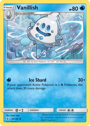Vanillish (34/145) [SM  Guardians Rising] Reverse Holofoil - Uncommon