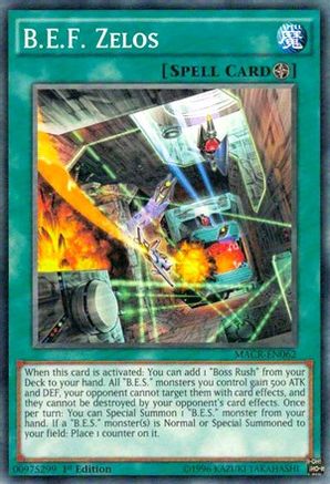 B.E.F. Zelos (Common) (MACR-EN062) - Maximum Crisis 1st Edition