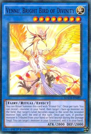 Vennu, Bright Bird of Divinity (Common) (MACR-EN097) - Maximum Crisis 1st Edition