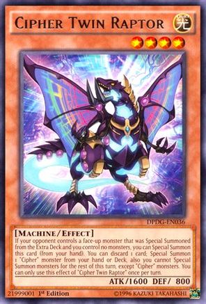 Cipher Twin Raptor (Rare) (DPDG-EN036) - Duelist Pack: Dimensional Guardians 1st Edition