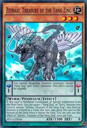 Zefraxi, Treasure of the Yang Zing (Super Rare) (PEVO-EN046) - Pendulum Evolution 1st Edition