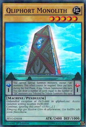 Qliphort Monolith (Super Rare) (PEVO-EN058) - Pendulum Evolution 1st Edition