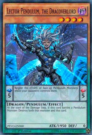 Lector Pendulum, the Dracoverlord (Super Rare) (PEVO-EN060) - Pendulum Evolution 1st Edition
