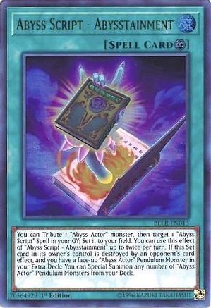 Abyss Script - Abysstainment (Ultra Rare) (BLLR-EN013) - Battles of Legend: Light's Revenge 1st Edition