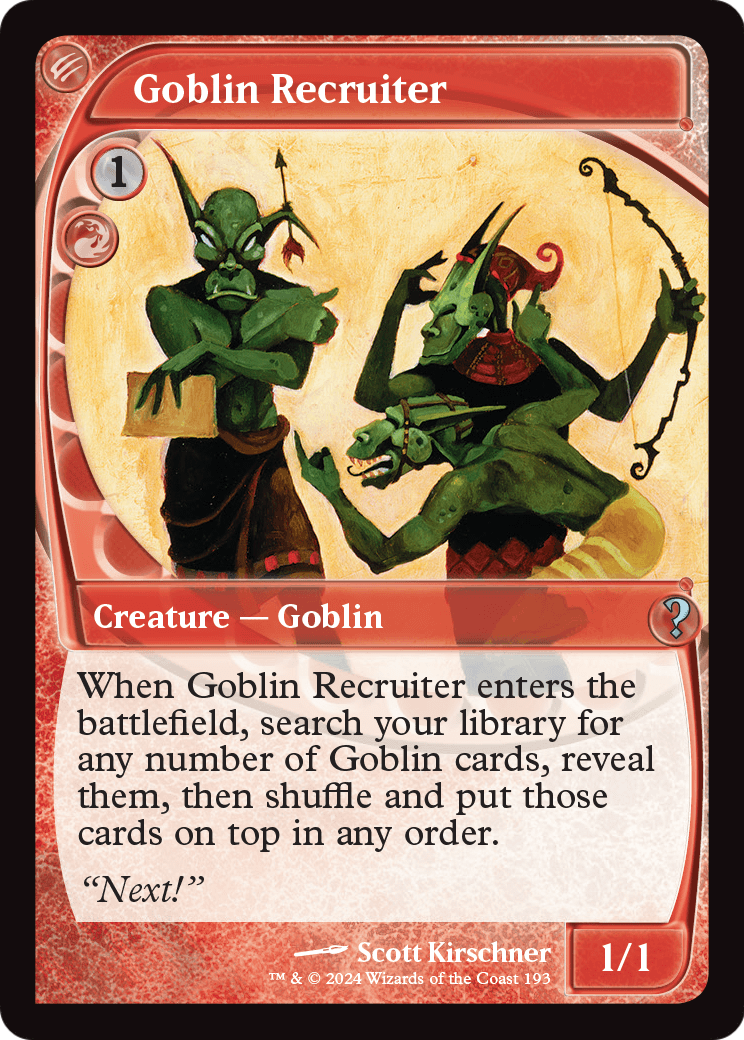 Goblin Recruiter (Future Sight) (MB2-193) [Mystery Booster 2] Foil