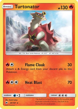 Turtonator (26/147) [SM  Burning Shadows] Reverse Holofoil - Rare