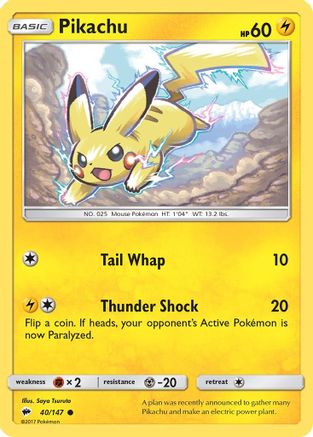 Pikachu (040/147) [SM  Burning Shadows] - Common