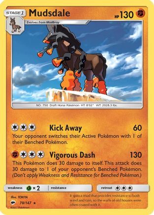 Mudsdale (78/147) [SM  Burning Shadows] Reverse Holofoil - Rare