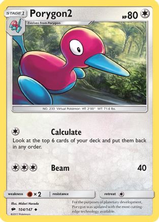 Porygon2 (104/147) [SM  Burning Shadows] Reverse Holofoil - Uncommon
